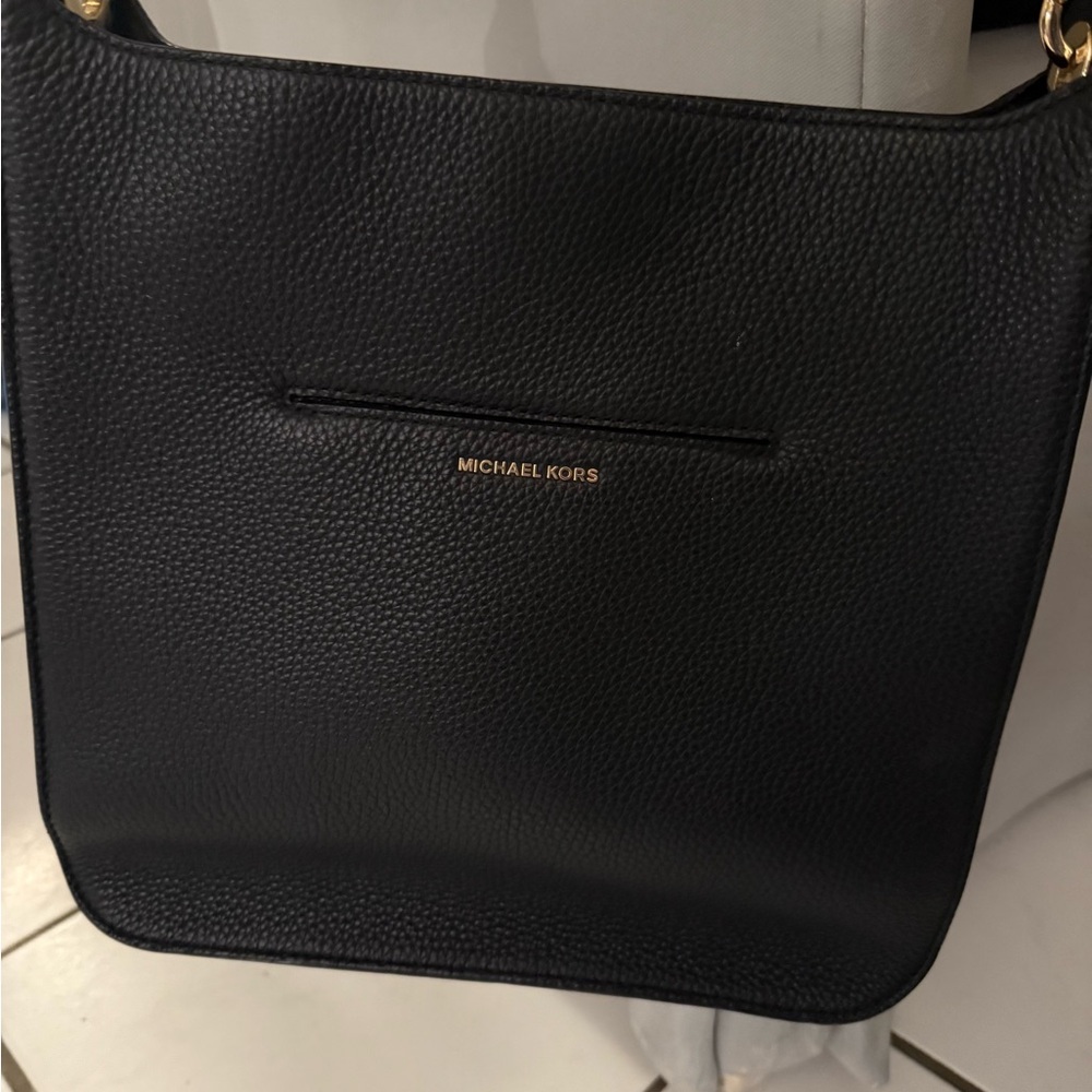 Michael Kors Black and Gold Clasp Bag